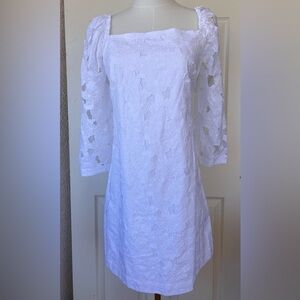 Trina Turk Appliqué Cutout‎ Flowers Dress Square Neck 10